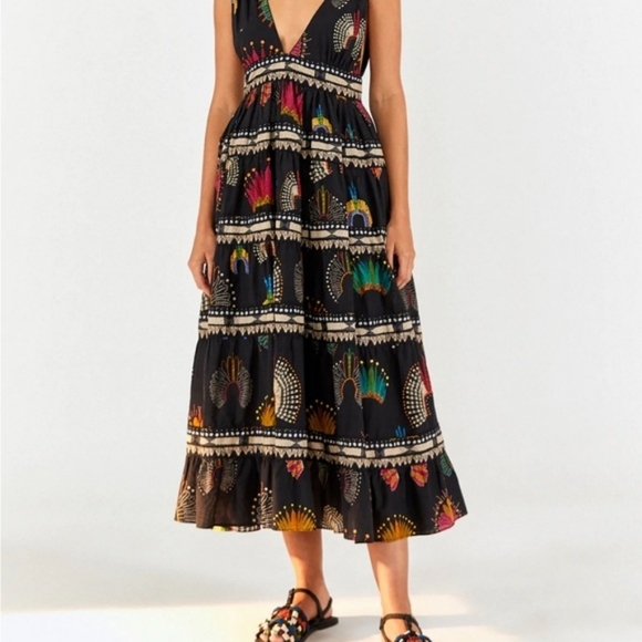NWT Farm Rio Wonderful Headdress Midi Dress - Picture 6 of 17